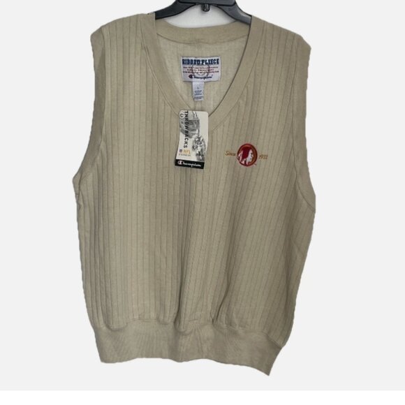 Champion Throwback Men's Washington Redskins NFL Sweater Ribbed Golf Vest - Sz L - Picture 1 of 11